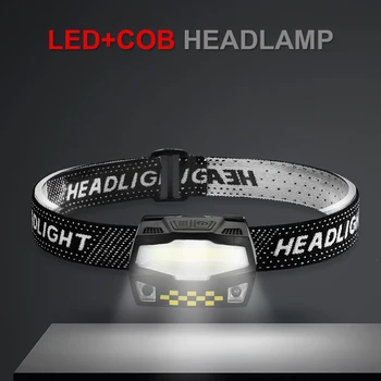 

Flashlight Torch Headlight Wave Sensor COB LED Headlamp Led Head lamp USB Rechargeable Torch for Outdoor Fishing Camping