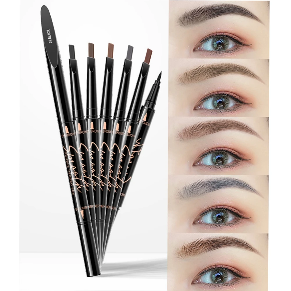 Double end Eyeline Pencils Winged Eyeliner Stamp Pen Waterproof Eye