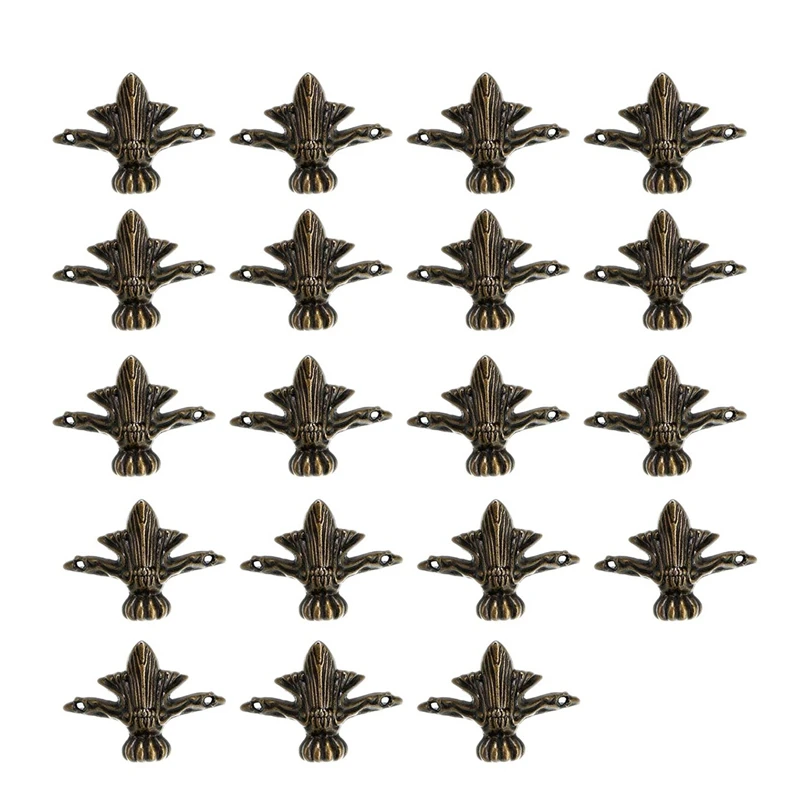 

20PCS 39X28mm Antique Wood Box Feet Leg Corner Protector Triple-cornered Carved Decorative Bracket for Furniture Hardware