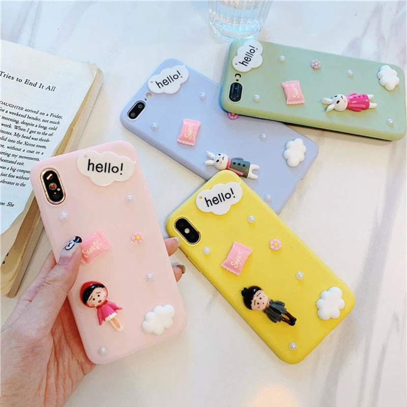 

3D silicone cartoon girl phone case for Xiaomi Mi A1 A2 8 Lite 9 SE 9T Pro Mix 2 2S Max 3 Mi Play go cute boy cover