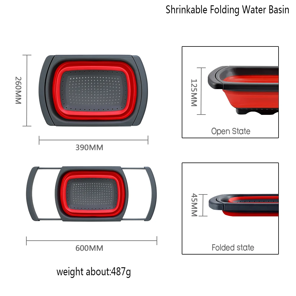 Корзина для слива складные дуршлаги складные выдвижной кухонный дуршлаг силиконовые дуршлаги корзины ситечки дренажная стойка набор инструментов