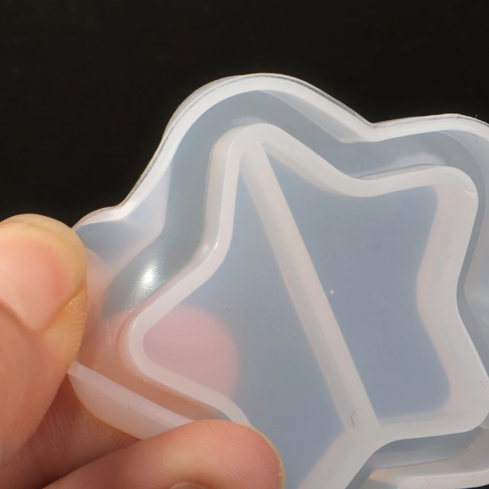 Strawberry Clear Silicone Molds Resin Ice Star Shaker Key Chain Charms Shiny Mold DIY Baking Tool Jewelry Making,10Yc7453