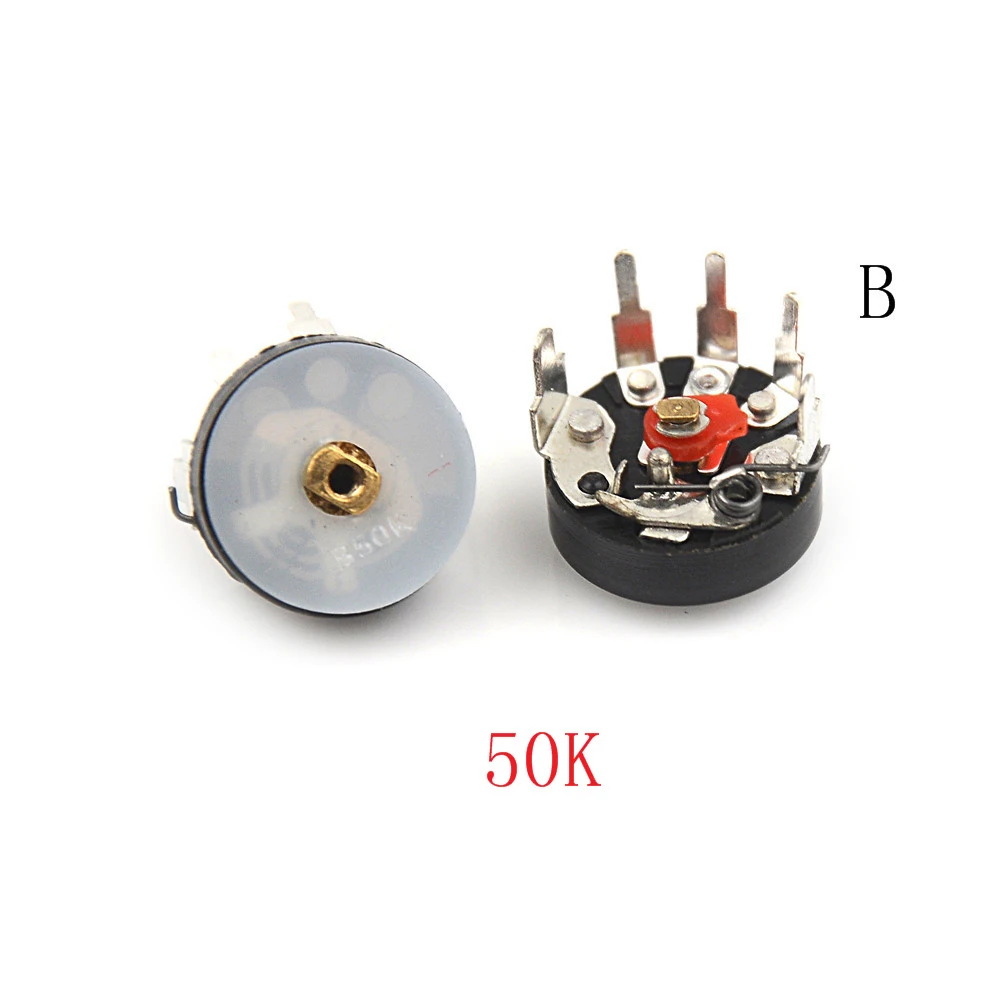 10PCS Straight Angle Radio Potentiometer RV12MM B503 B50K Power Amplifier Volume Potentiometer With Switch 12mm