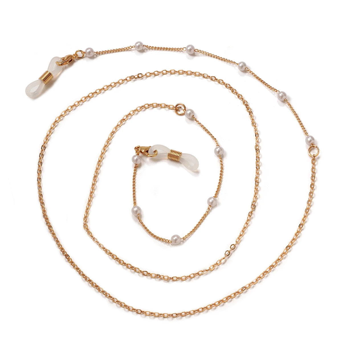 Elegant Acrylic Pearl and Crystal Eyeglasses Chain Necklace - Fashion Jewelry Accessory