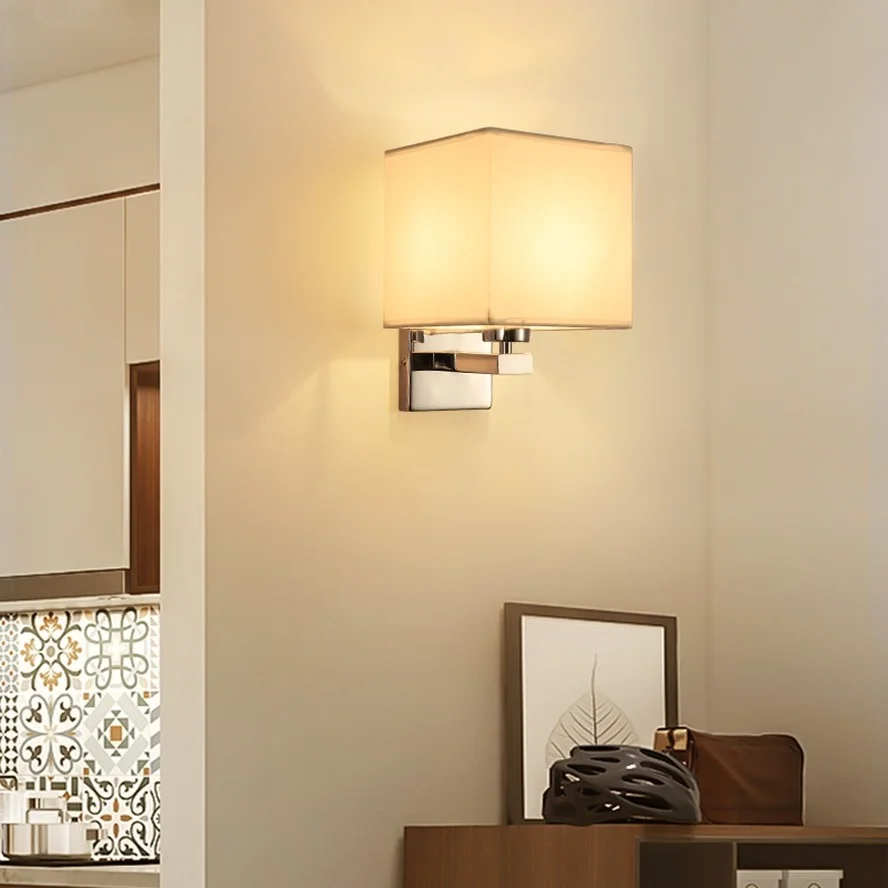 

OuuZuu Switch Retro Modern Cloth Combination Wall Light Bedside Wall Lamp Black White Brown Beige Linen Lamp shade Multi-scene