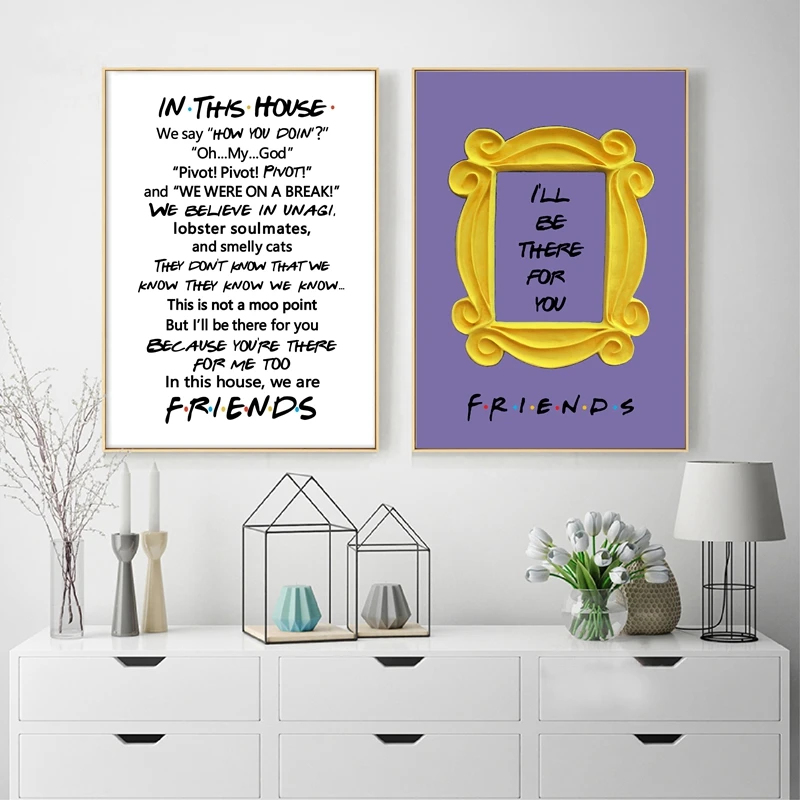 FRIENDS-TV-Show-Poster-Prints-I-LL-BE-THERE-FOR-YOU-Quotes-Art-Picture-Canvas-Painting (2)