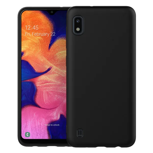 Жидкий силиконовый чехол для samsung Galaxy A10 гелевая Резина полная защита тела противоударный чехол для Galaxy A10 - Цвет: Black