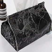 Коробка для салфеток с мраморным узором из искусственной кожи, бумажный контейнер для салфеток в автомобиле, чехол для салфеток
