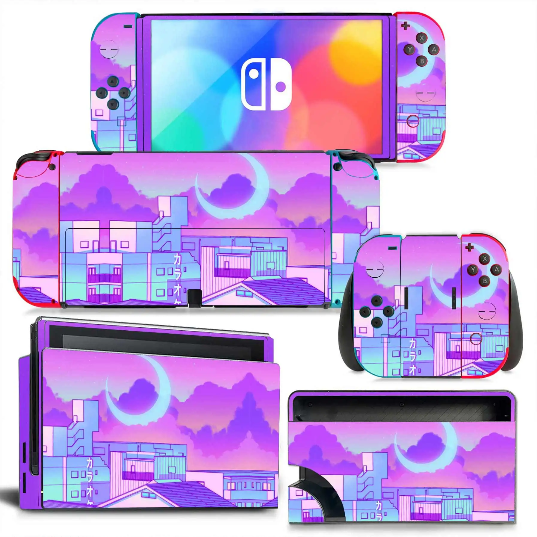 Customize Game Anime Cartoon Cute Pink Metroid Vinyl PVC Skin Sticker For Nintendo Switch OLED Model 