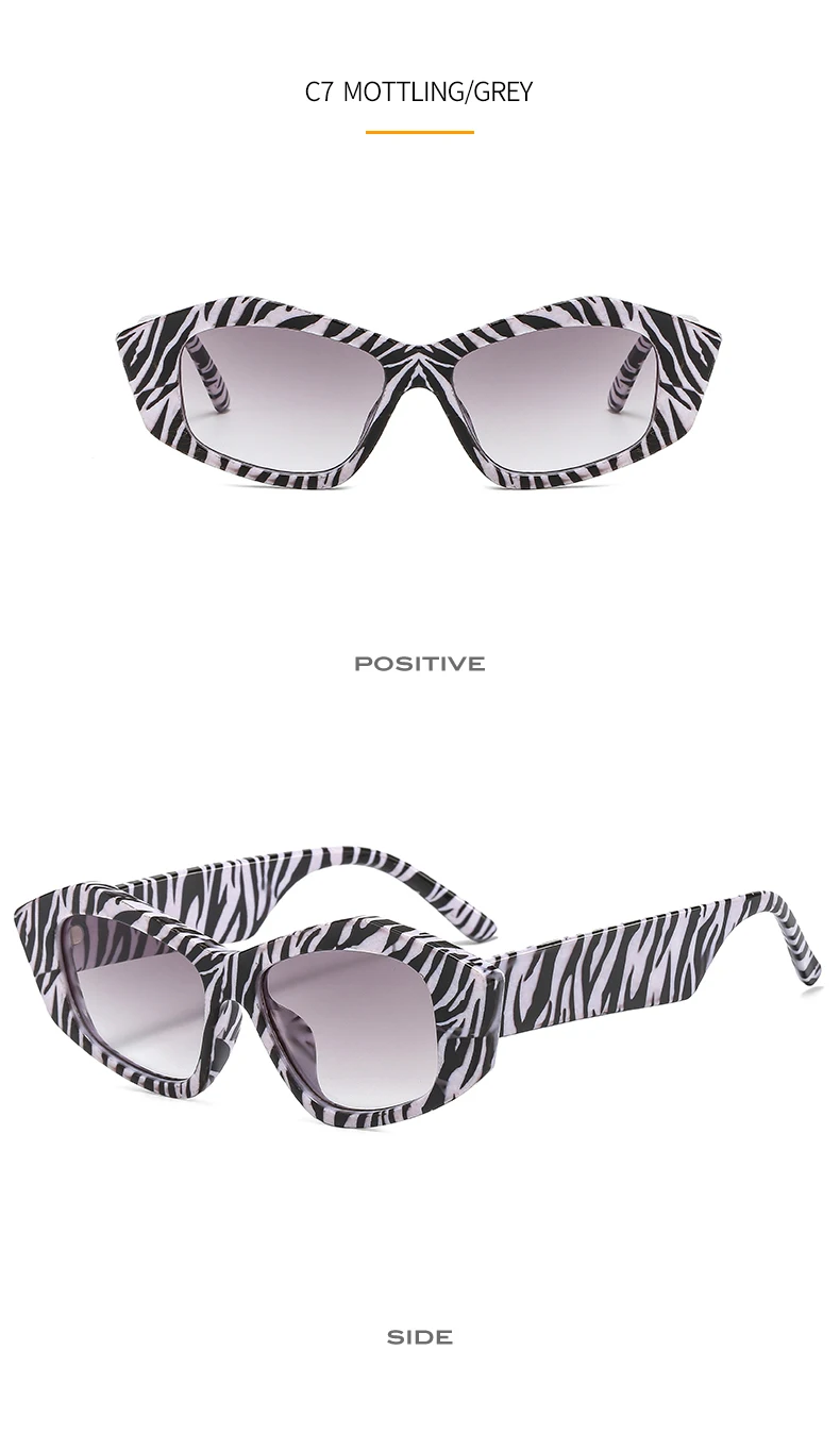 2021 New Fashion Cat Eye Sunglasses Women Men Cool PC Gradients Lens Leopard Zebra Pattern Trend Vintage Casual Sunglasses UV400 cute sunglasses