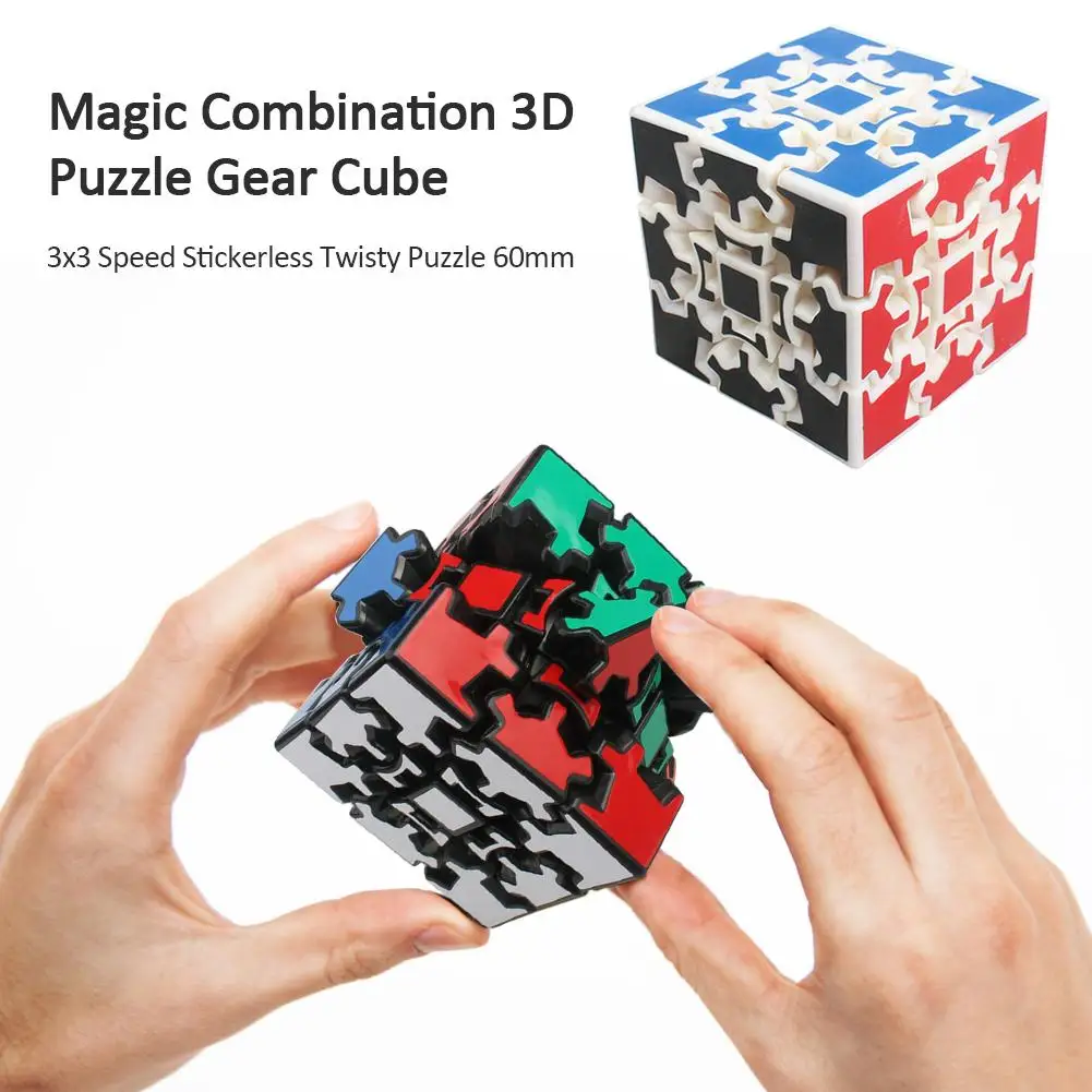 3D Gear 3x3x3 Cube combinaison magique engrenage Cube Puzzle Cube magique Cube de vitesse coloré enfants jouets éducatifs enfants et adultes