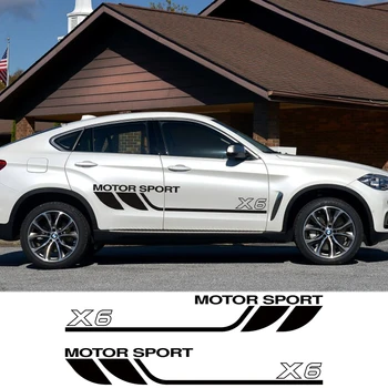 

2 Pcs Car Stickers For BMW X6 F16 E71 E72 3.0T 4.4T 4.8T V8 M Sport Car Accessories Auto Side Door Graphic Vinyl Film Decals