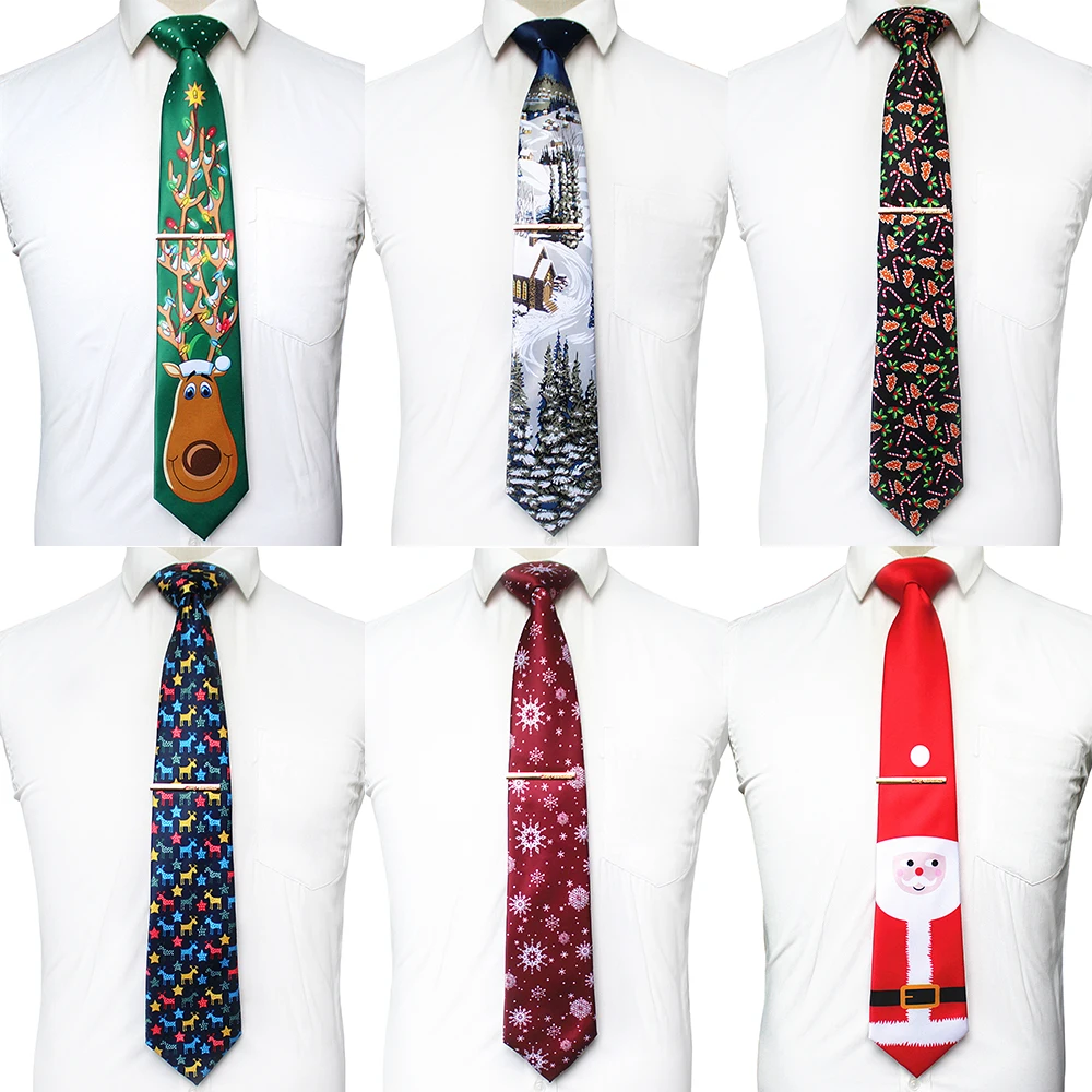 Mens Woven Festive Necktie Holiday Neckties Tie Christmas Ties For Men