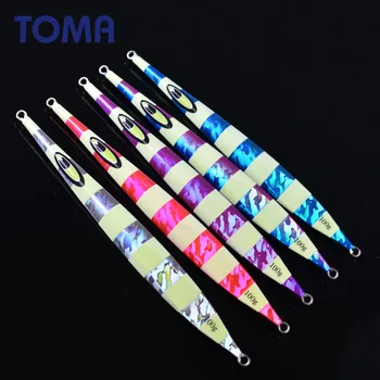 

TOMA Vertical Jig Metal Fishing Lure 80g 100g 150g Speed Fall Lead Jig Luminous Saltwater Hard Bait Boat Fishing Artificial Bait