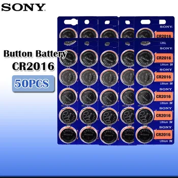 

50pcs/lot sony CR2016 3V 100% Original Lithium Battery For car key watch remote control toy ECR2016 GPCR2016 Button Battery