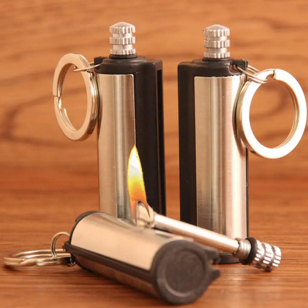 Steel Fire Starter Flint Match Lighter Keychain Camping Emergency Survival Gear
