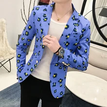 2019 Autumn Men's Fashion Floral Small Suit Men's Slim Nightclub Hair Stylist blazer Men's Single Button Casual Suit Jacket 2019 Autumn Men's Fashion Floral Small Suit Men's Slim Nightclub Hair Stylist blazer Men's Single Button Casual Suit Jacket