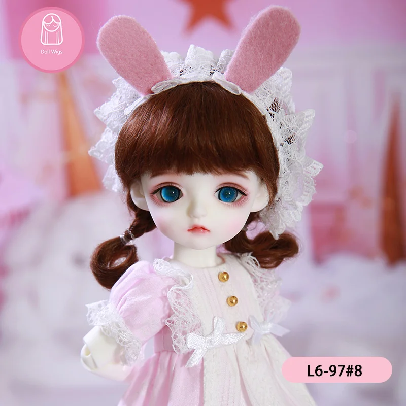 Парик для кукол BJD L6 # бесплатная доставка размер 16 17 см 1/6 высокотемпературный прямой парик короткие волосы