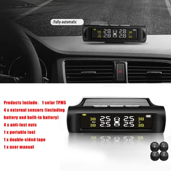 

External Solar TPMS Parts Replacement Car Tire Alarm Monitor Systems Wireless
