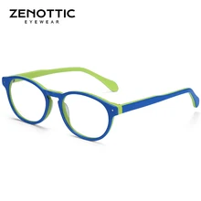 Зеноттические оптические очки для близорукости, Детские винтажные овальные оправы для очков, Детские ацетатные Ретро оправы для очков, модная одежда для девочек