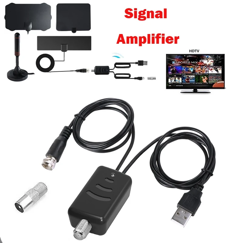 TV Signal Amplifier Booster Convenience and Easy Installtion Digital HD For Cable TV For Fox Antenna HD Channel 25DB antop antennas
