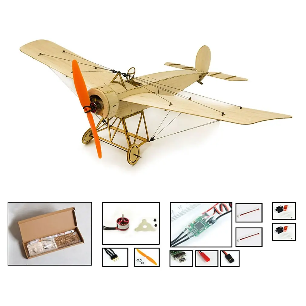 

K8 Micro Balsawood Airplane Kit Fokker-E Aircraft Model 378mm Wingspan Electric Remote Control Aeroplane for Indoor Park Fly