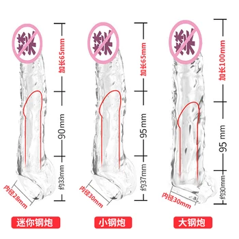 Penis Extender Sex Toys For Men Reusable Condom Dick Sleeve Adult Sex Toys Male Realistic Thick Cock Enlarger Delay Penis Sleeve 5