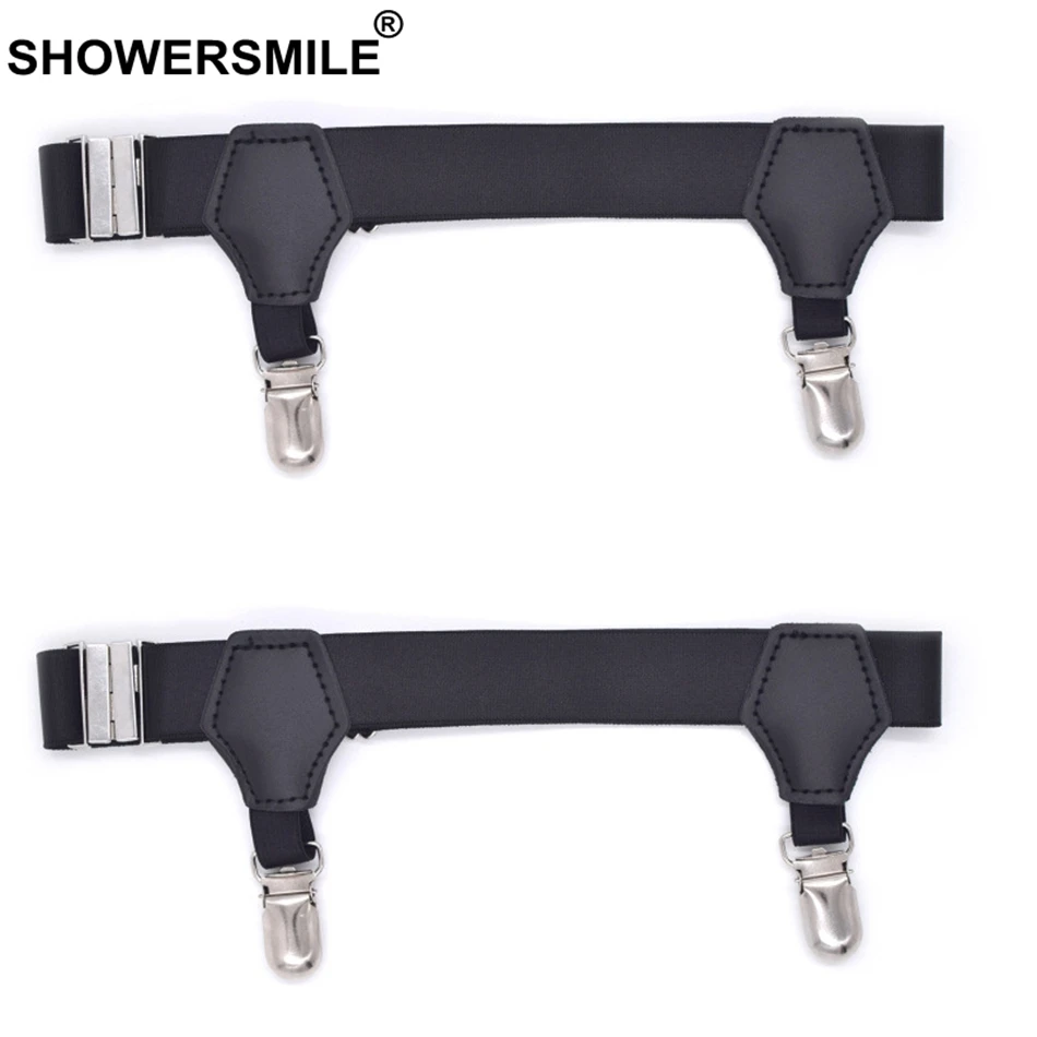 SHOWERSMILE Мужские аксессуары черные подтяжки для носков мужские чулок регулируемые