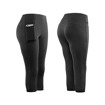 

Women Stretch Pants Fitness Leggings Running Trousers Gym Sports Pockets Active Plus Size Pants брюки женские