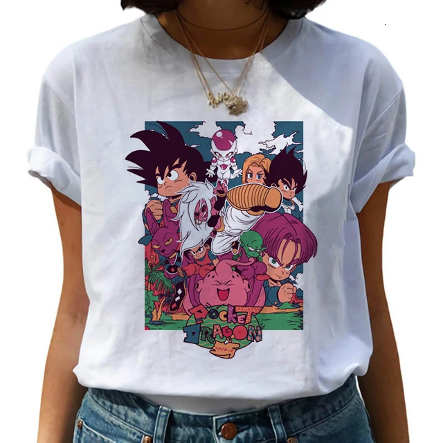 Dragon Ball Z Супер Футболка женская Dragon Ball Сон Гоку DBZ Вегета хип-хоп Футболка Забавный мультфильм японский Саян Футболка женская - Цвет: 311