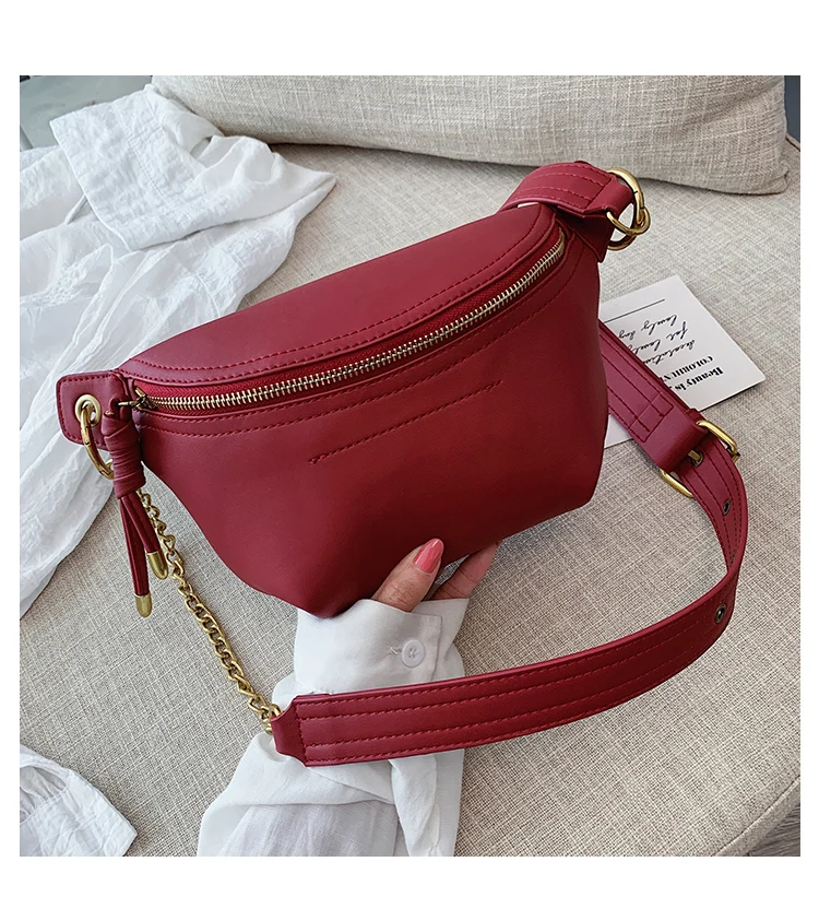 Женские сумки на пояс, кожаная поясная сумка с буквенным принтом, новые высококачественные сумки на плечо, модные сумки через плечо - Цвет: Red