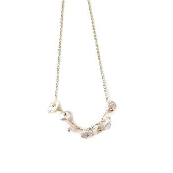 

Kili Niche Design Freshwater Pearl Petal Wild Simple Fashion Retro Necklace Clavicle Chain Necklace