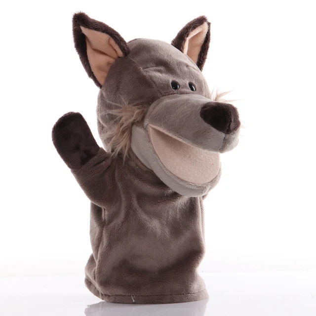 25cm Animal Hand Puppet Wolf Plush Toys Baby Educational Hand Puppets Cartoon Pretend Telling Story Doll Toy for Children Kids 2