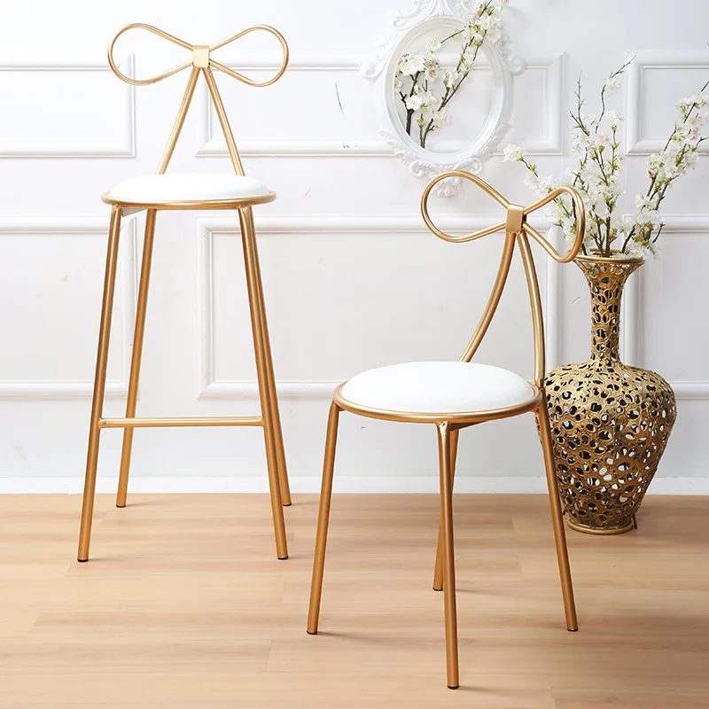 Nordic Golden Chair for Cafe Bar Butterfly Chair Iron Bow Metal Cafe Outdoor Office Creative Lounge Home Gold Decor