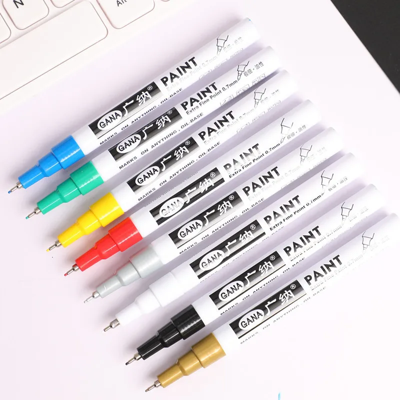 1 stücke Metallic Marker 8 Farben Für Wählen 0,7mm Extra Feine Punkt Farbe Marker ungiftig Permanent Marker stift DIY Art Marker – Detail 4