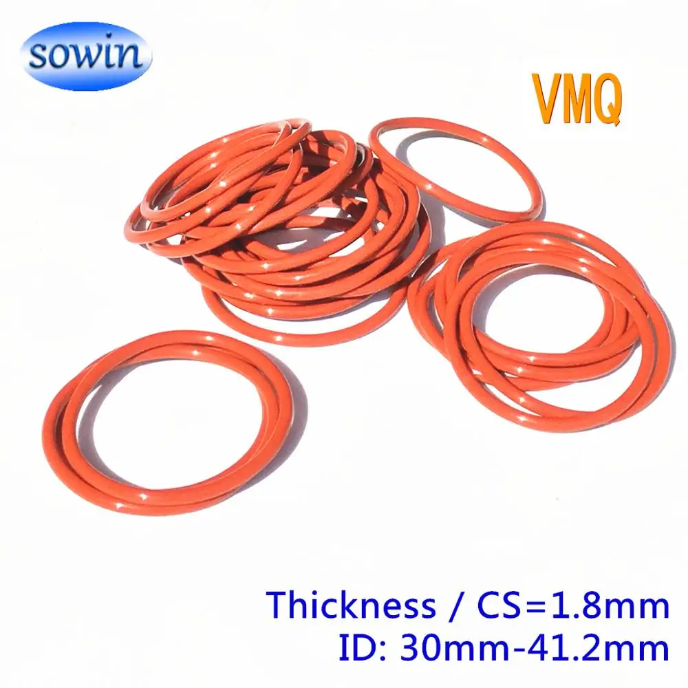 ID 30/31. 5/32. 5/33. 5/34. 5/35. 5/36. 5/37. 5/39. 2/40/41,2 x CS 1,8 мм красный VMQ кольцо силикона оранжевого цвета по ограничению на использование опасных материалов в производстве запечатывания круглая прокладка резиновая шайба
