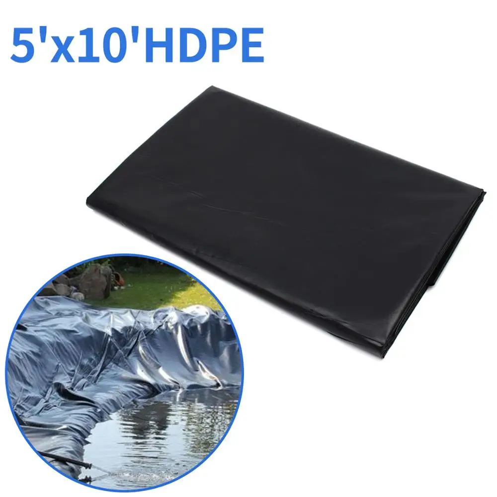 5 'x 10' HDPE лайнер для пруда, тяжелые лайнеры, тканевые лайнеры для пород рыб и прудов, мембрана для ландшафтного дизайна, садовый бассейн, усиленный водонепроницаемый бассейн - изображение