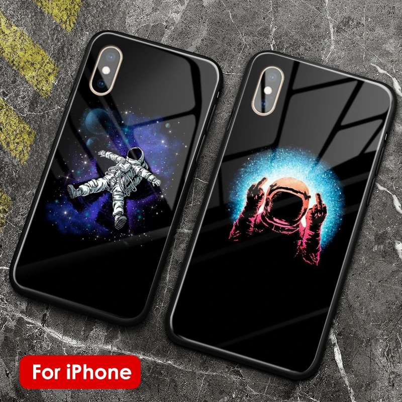 Космонавт космическая эстетика мягкий силиконовый стеклянный чехол для