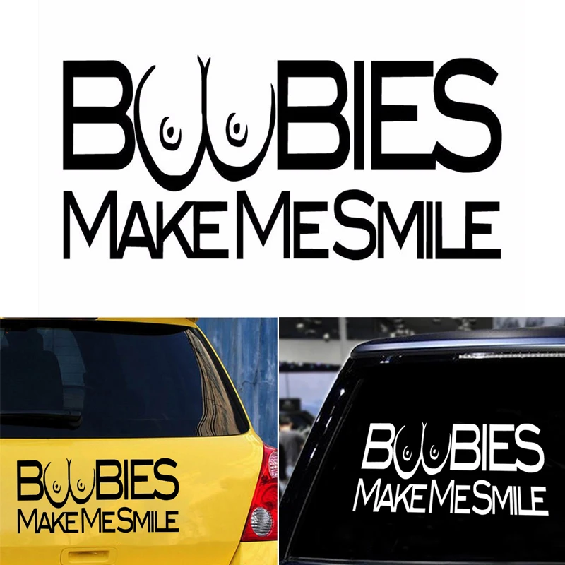 Забавные автомобильные наклейки 18x5 см виниловые с надписью Make Me Smile