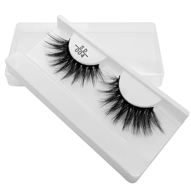 Black Faux Mink False Eyelashes Hand Made Fluffy Dramatic Lashes