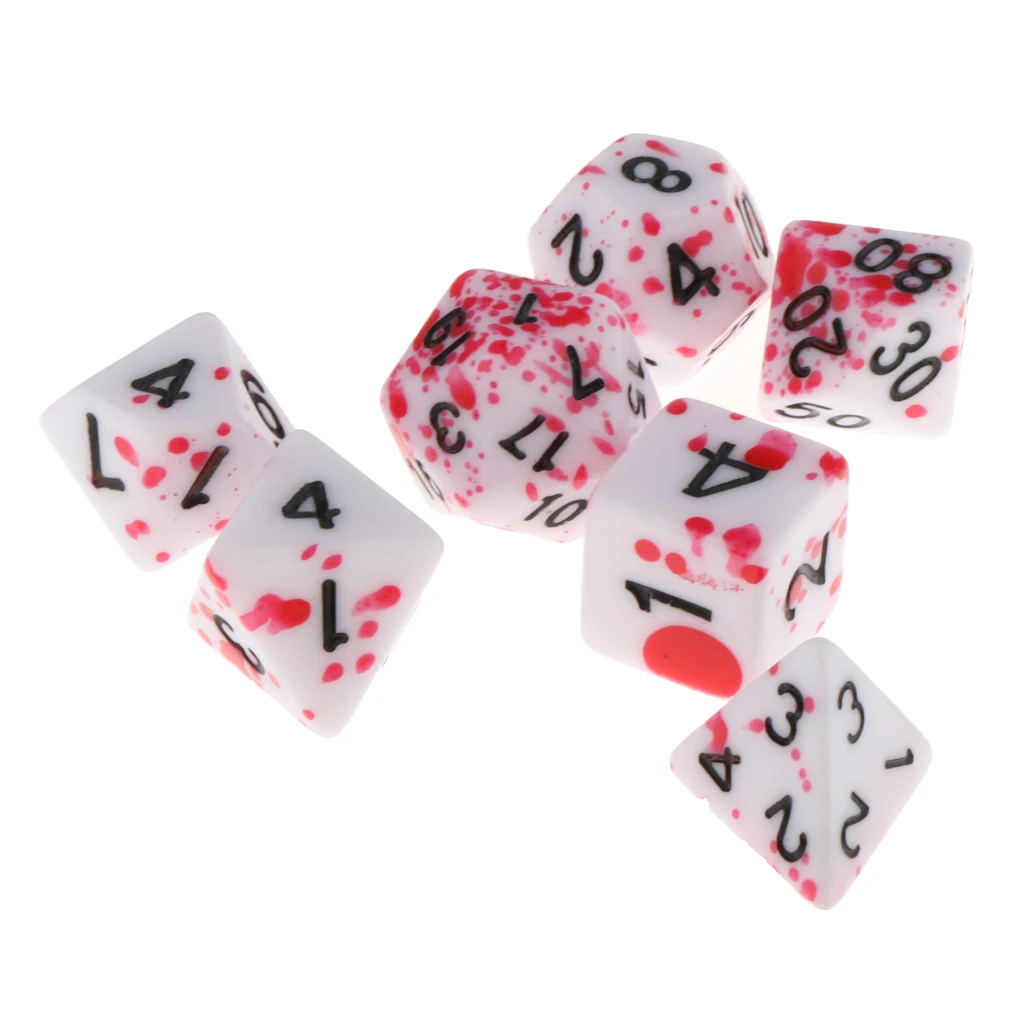 7Pc Multi-sided Dices Set D4-D20 MTG DND RPG Board Game Dice for D&D Roleplaying Party Casino Table Game Toy