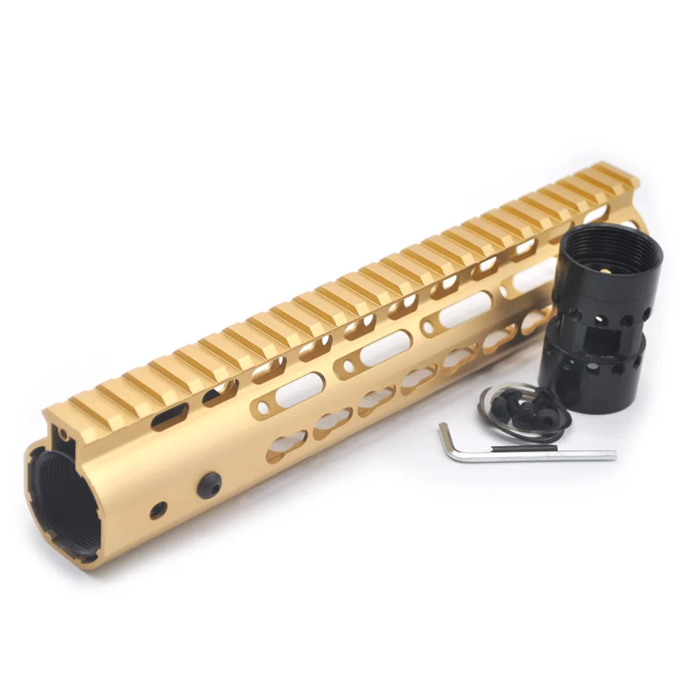Aplus 10 ''дюймовый Keymod Handguard Rail роскошный местный золотой цвет поплавок система NSR/M16/M4/AR-15 серии алюминий/сталь гайка