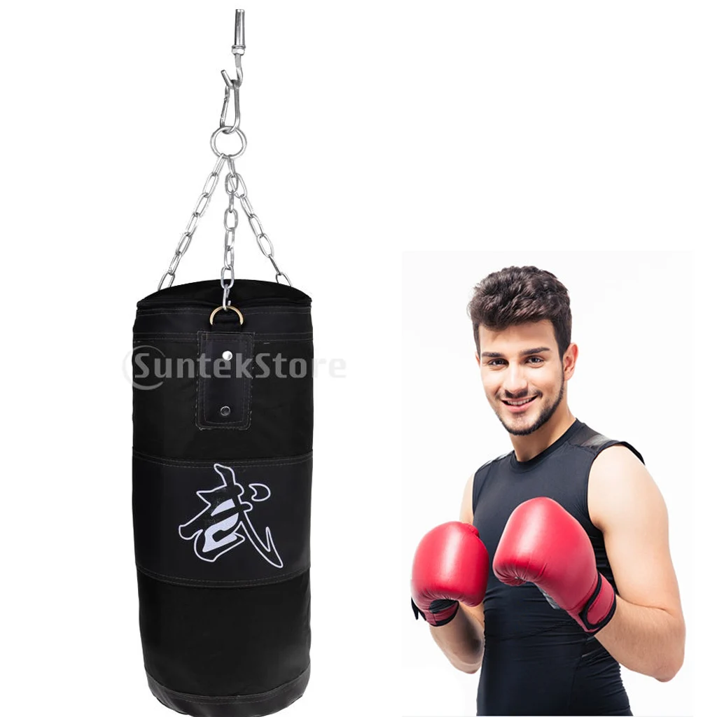 Durable Punching Bag Kickboxing MMA Training Sandbag Hanging Chain Ceiling Hook Boxing Training Set at Home