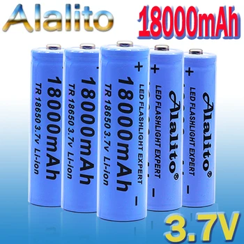 

Alalito 3.7V 18650 18000mAh Rechargeable Battery High Capacity Li-ion Rechargeable Battery For Flashlight Torch headlamp Battery
