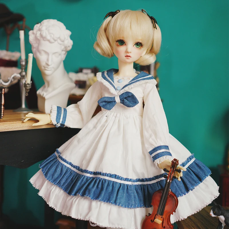 Bjd платье 1/3 1/4 1/6 BJD кукольная юбка в морском стиле, для 1/6 1/4 1/3 bjd кукла аксессуары только платье