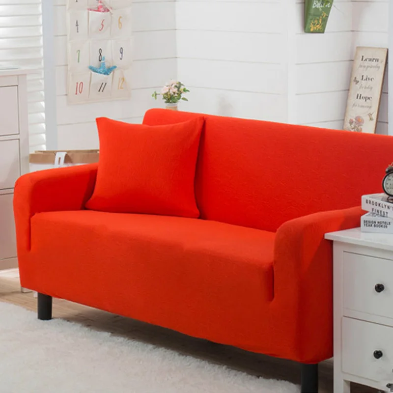Cover For Sofa Solid Color Elastic Sofa Cover Soft Sofa Cover Armchair SA47009 - Цвет: 12