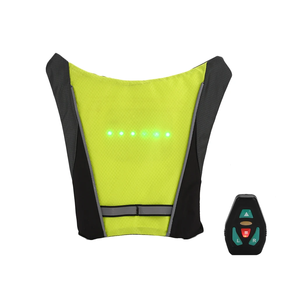 Светодиодный рюкзак для верховой езды, USB жилет для езды, беспроводной Безопасный Жилет для езды на велосипеде, велосипедный жилет с сигналом поворота, светильник, жилет для езды на велосипеде, ночное Предупреждение