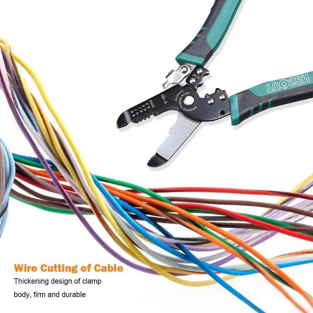 

TUOSEN Spring Cable Stripping Scissors Wire Cutter Clamping Pliers Hand Tool Rust-proof and Corrosion-resistant