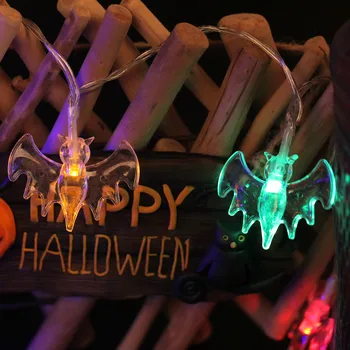 

Fashion Warm White Bat Vampire LED String Lights Halloween Night Party Bar Decoration Battery