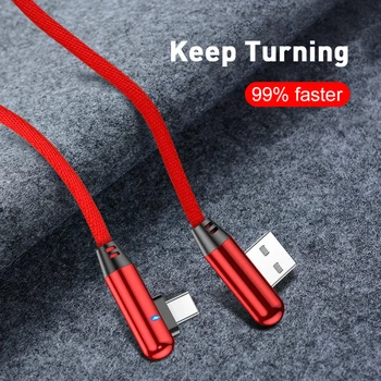 

Dual Elbow Smart Light Data Cable type-C Charging Cable Micro USB Charging Data Wire Fast Charging for Huawei Xiaomi